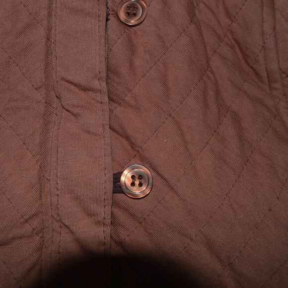 Anthropologie S Rust Quilted Hooded Vest - Picture 3 of 11